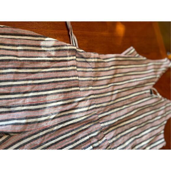 NEW Beach Lunch Lounge Sleeveless Linen Blend Striped Jumpsuit - Picture 4 of 10